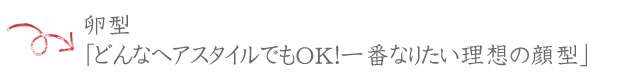 hear01-05 ■卵型 「どんなヘアスタイルでもOK!一番なりたい理想の顔型」