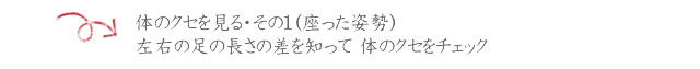 pelvis_01_03 体のクセを見る・その1(座った姿勢)左右の足の長さの差を知って体のクセをチェック