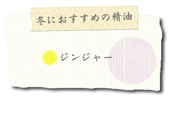 ●冬におすすめの精油〈ジンジャー〉